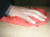 limpiando soporte mdf